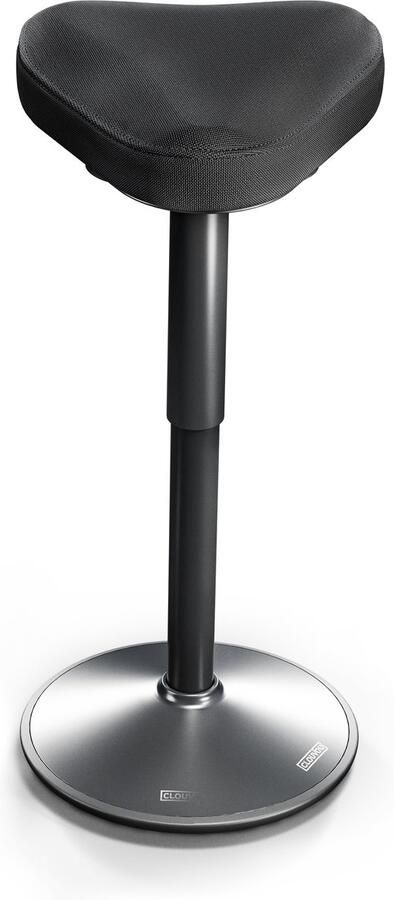 CLOUVOU Ergonomische Kruk Nexus Max 125 kg Traploos Verstelbare Zadelkruk op Wielen 57-82 cm Bureau Stoel met Handgrepen Zwart