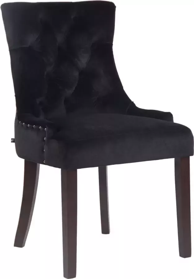 CLP Aberdeen Eetkamerstoel Zonder armleuning Hout Fluweel zwart antiek