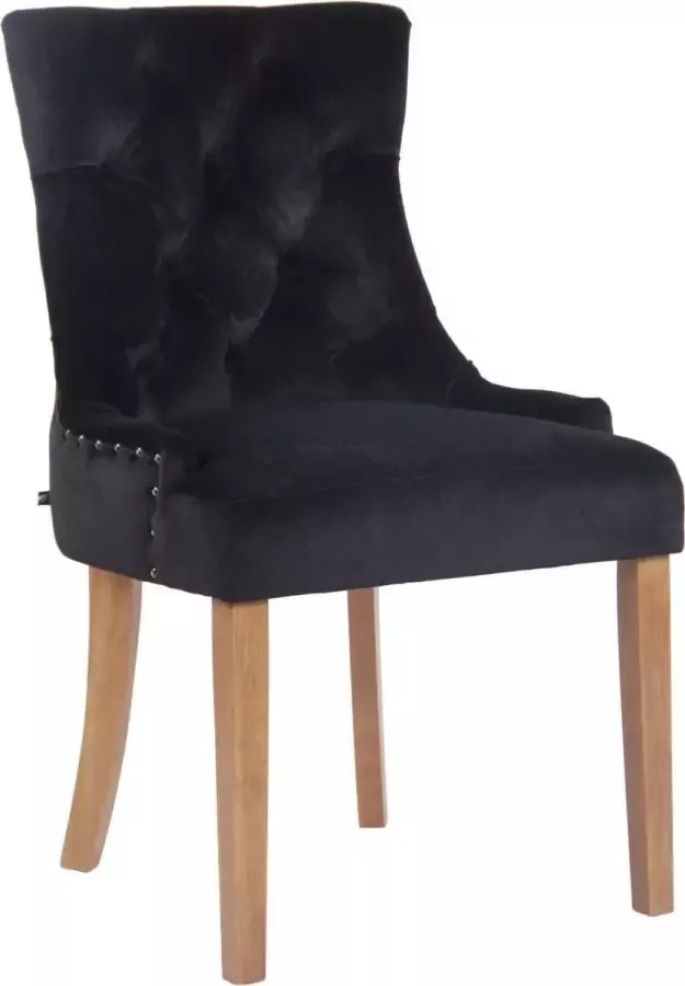 CLP Aberdeen Eetkamerstoel Zonder armleuning Hout Fluweel zwart antiek licht