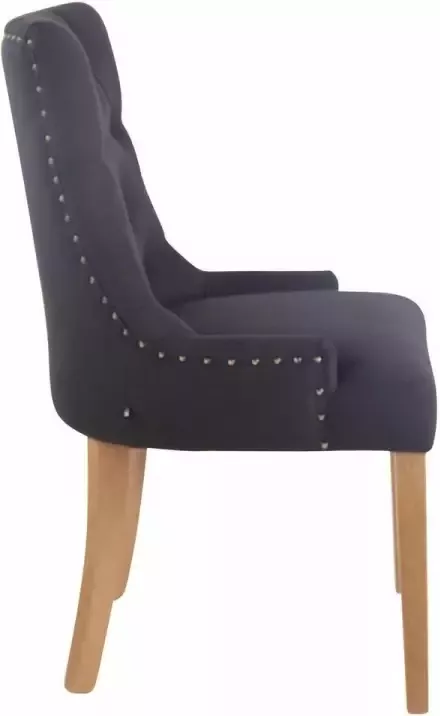 Clp Aberdeen Set van 2 eetkamerstoelen Stof antiek licht zwart