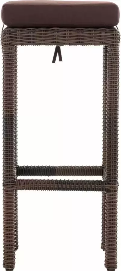 Clp Alia Barkruk 5mm Poly rotan Kleur onderstel : Bruin gemêleerd Overtrek Terrabruin
