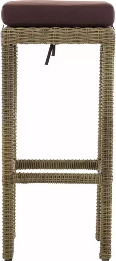 Clp Alia Barkruk 5mm Poly rotan Kleur onderstel : Natura Overtrek Terrabruin