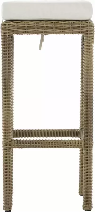 Clp Alia Barkruk 5mm Poly rotan Kleur onderstel : Natura Overtrek Wit