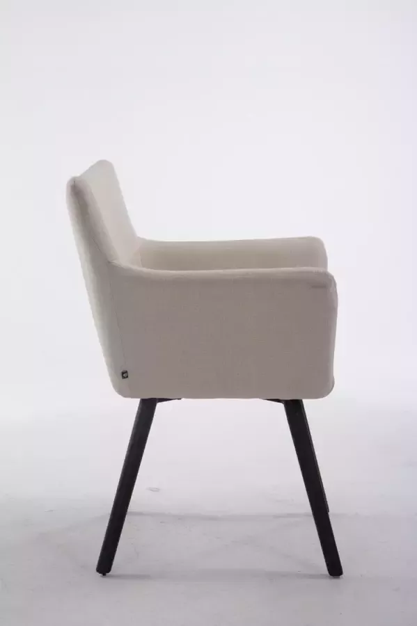 Clp Antwerpen Eetkamerstoel Stof Crème Kleur onderstel : Zwart