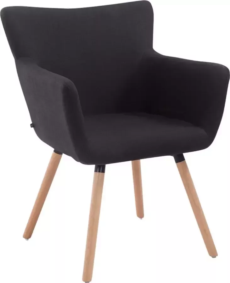 Clp Antwerpen Eetkamerstoel Stof Zwart Kleur onderstel : natura