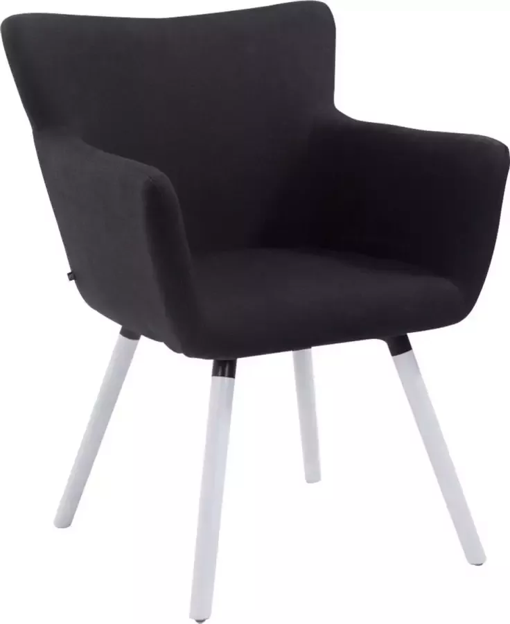 Clp Antwerpen Eetkamerstoel Stof Zwart Kleur onderstel : Wit