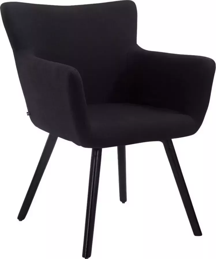 Clp Antwerpen Eetkamerstoel Stof Zwart Kleur onderstel : Zwart