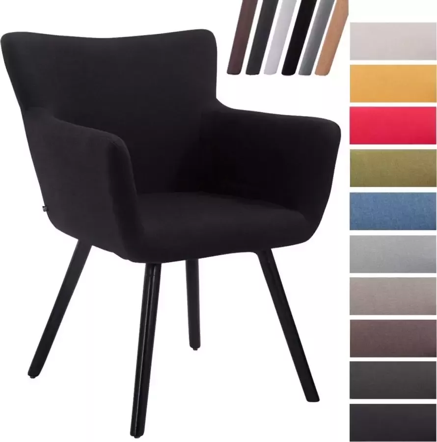 Clp Antwerpen Eetkamerstoel Stof Zwart Kleur onderstel zwart (eiken)