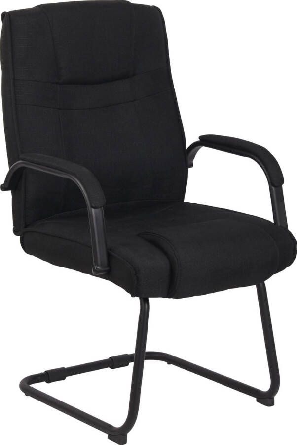 Clp Attila Eetkamerstoel Bezoekersstoel Met armleuning Stof zwart zwart