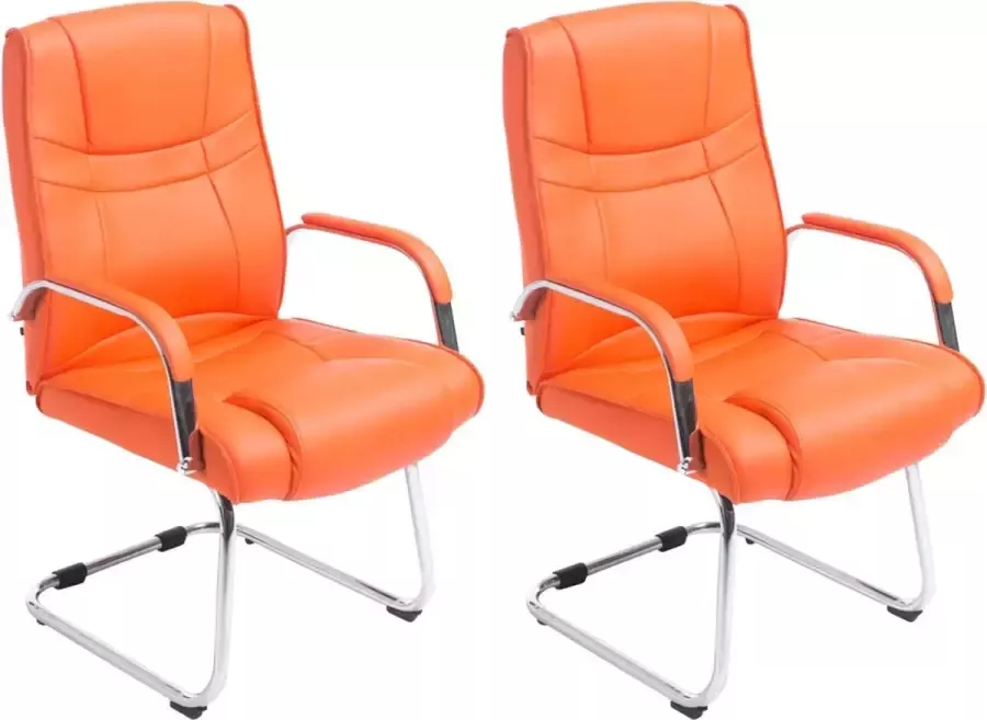 Clp Attila Set van 2 Eetkamerstoelen Kunstleer oranje