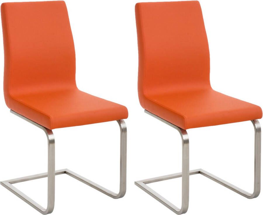 Clp Belfort Set van 2 eetkamerstoelen Kunstleer oranje