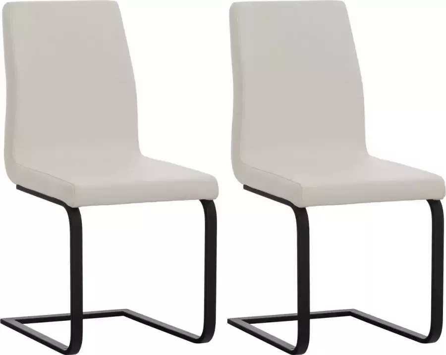 Clp Belley Set van 2 eetkamerstoelen wit Imitatieleer