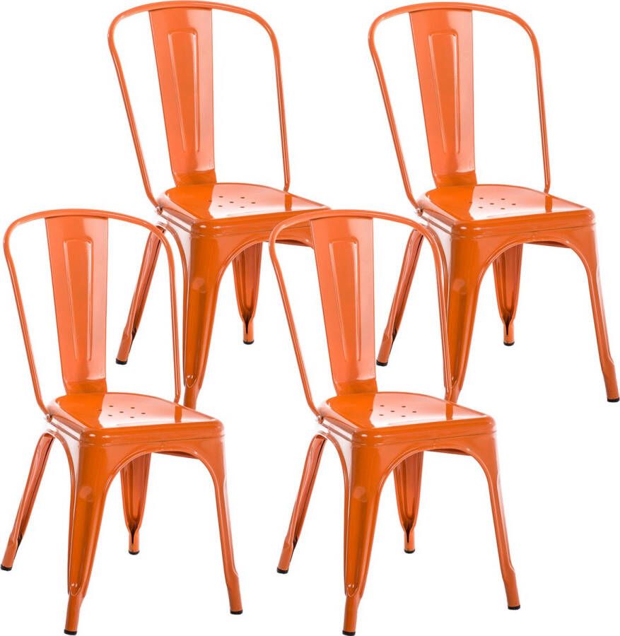 Clp Benedikt Set van 4 stoelen oranje