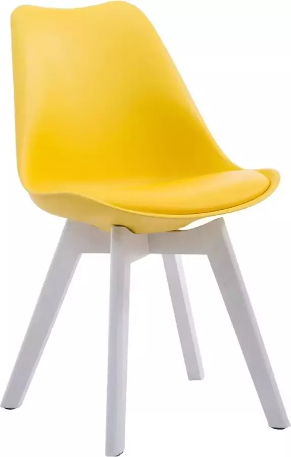 CLP Eetkamerstoel Borneo V2 Wit (Eik) Frame Kunstleer