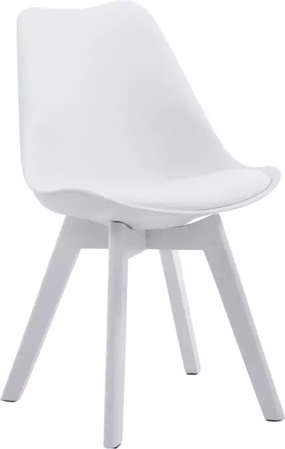 CLP Eetkamerstoel Borneo V2 Wit (Eik) Frame Kunstleer