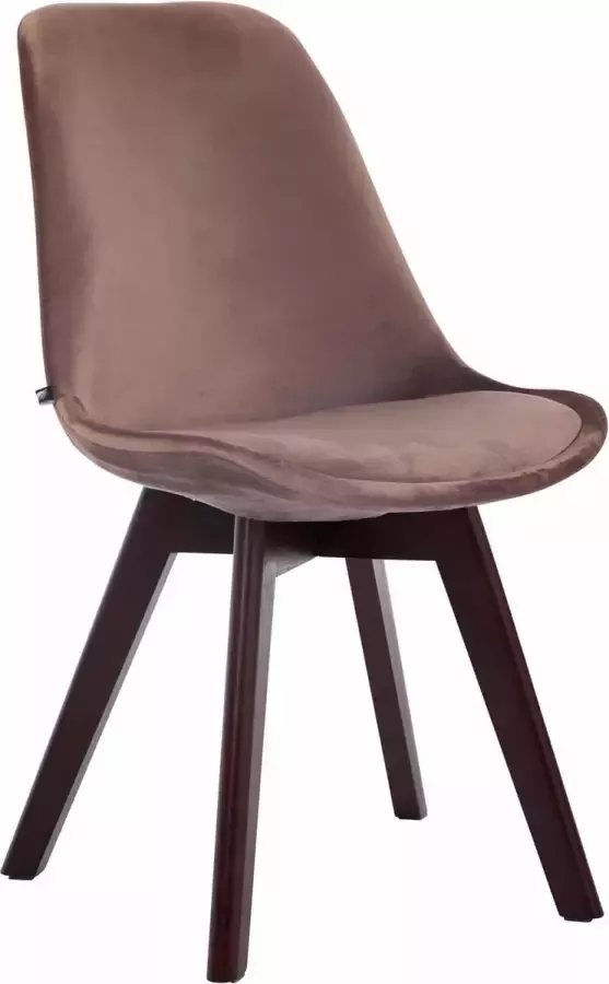 Clp Borneo V2 Eetkamerstoel Fluweel bruin walnoot (eik)