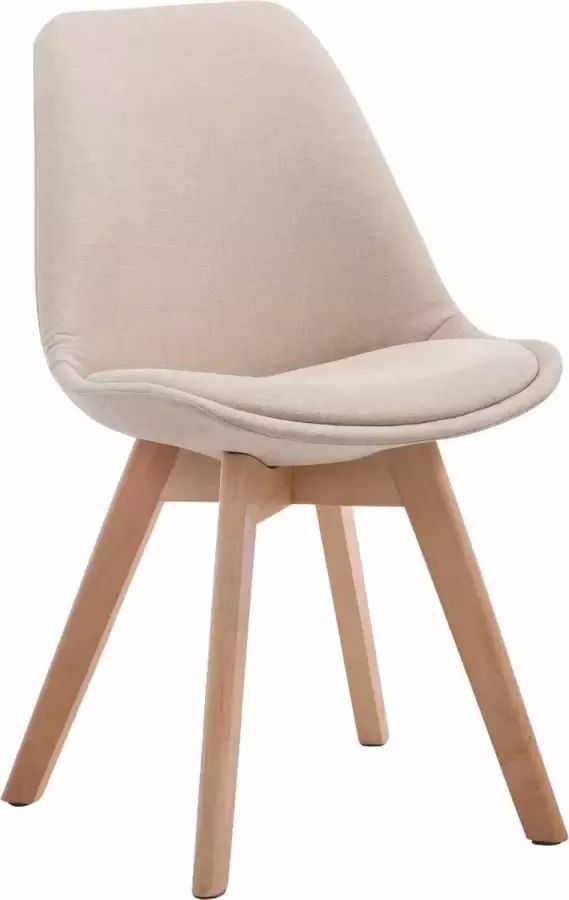 Clp Borneo V2 Eetkamerstoel Stof creme natura (eik)