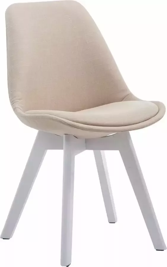 Clp Borneo V2 Eetkamerstoel Stof creme wit (eik)