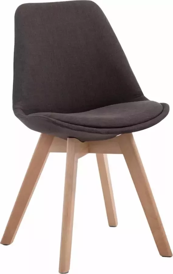 Clp Borneo V2 Eetkamerstoel Stof donkergrijs natura (eik)