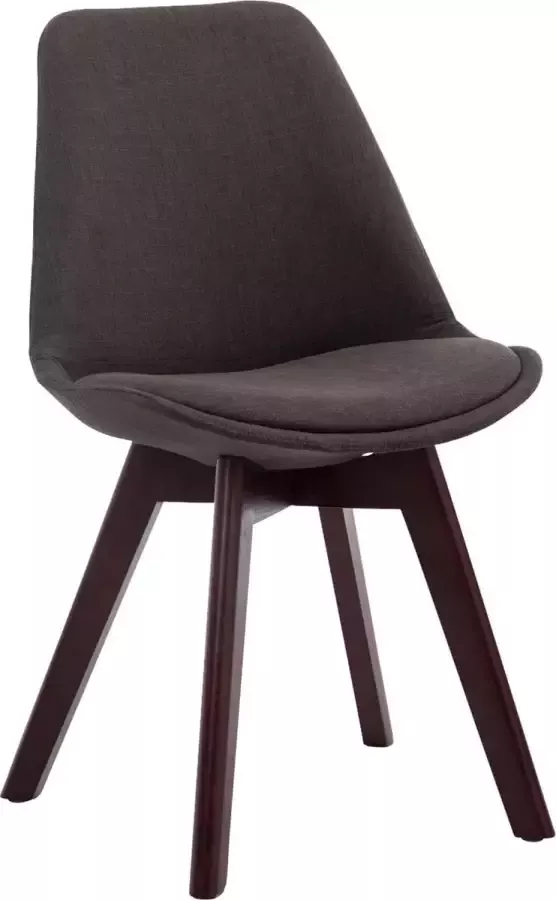 CLP Borneo V2 Eetkamerstoel Stof donkergrijs walnoot