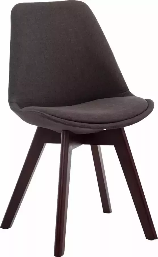 Clp Borneo V2 Eetkamerstoel Stof donkergrijs walnoot (eik)