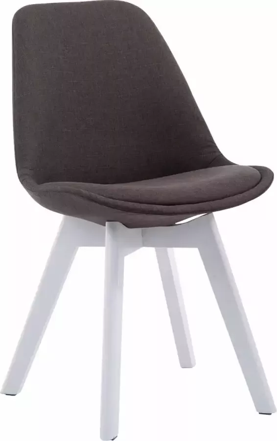 Clp Borneo V2 Eetkamerstoel Stof donkergrijs wit (eik)