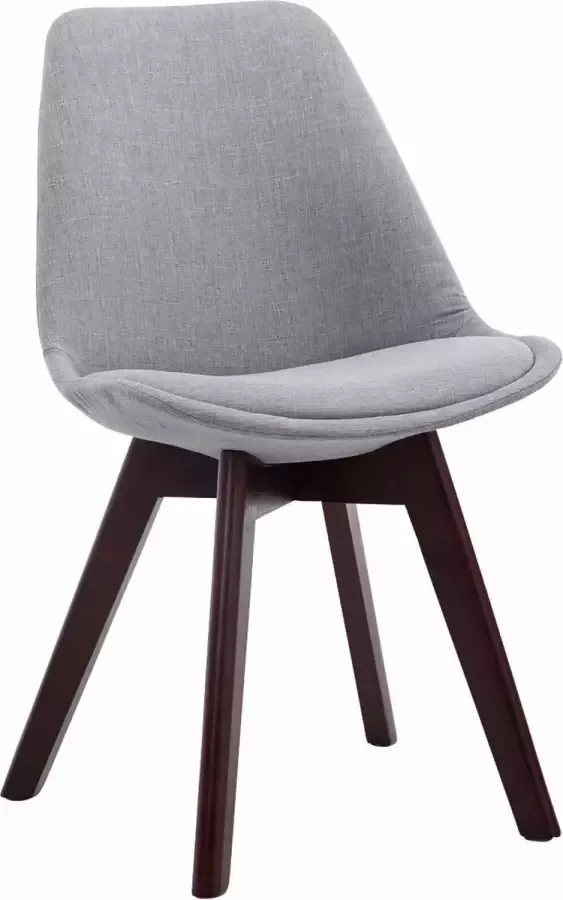 Clp Borneo V2 Eetkamerstoel Stof grijs walnoot (eik)