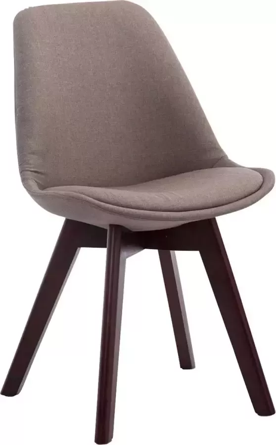CLP Borneo V2 Eetkamerstoel Stof taupe walnoot