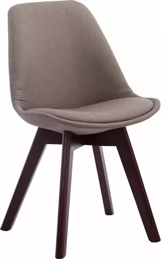 Clp Borneo V2 Eetkamerstoel Stof taupe walnoot (eik)