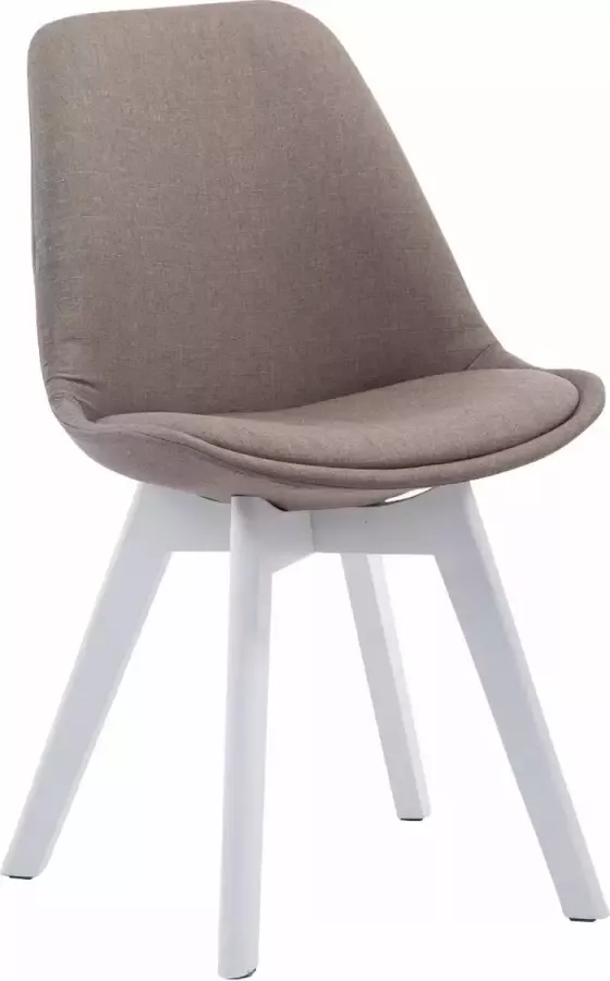 Clp Borneo V2 Eetkamerstoel Stof taupe wit (eik)