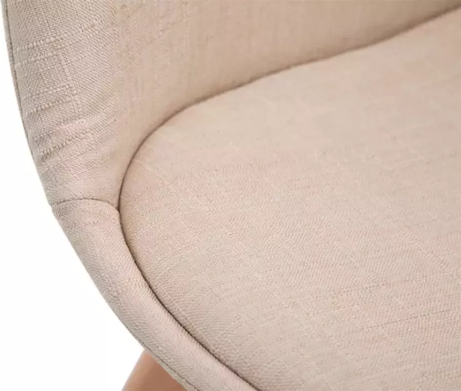 Clp Borneo V2 Set van 4 eetkamerstoelen Stof creme natura