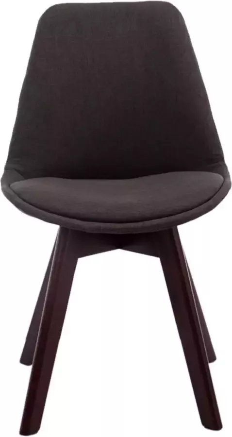 Clp Borneo V2 Set van 4 eetkamerstoelen Stof donkergrijs walnoot