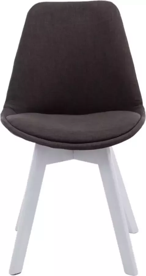 Clp Borneo V2 Set van 4 eetkamerstoelen Stof donkergrijs wit (eik)