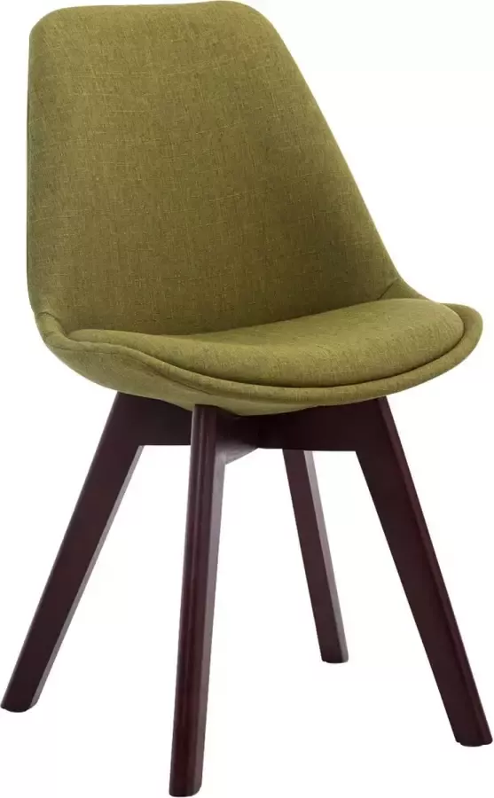 Clp Borneo V2 Set van 4 eetkamerstoelen Stof groen walnoot