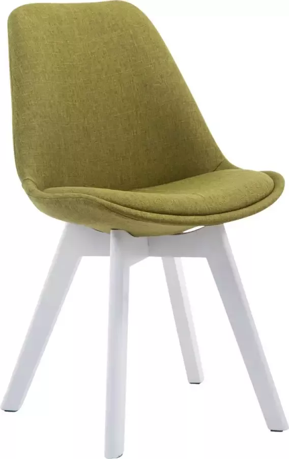 Clp Borneo V2 Set van 4 eetkamerstoelen Stof groen wit (eik)
