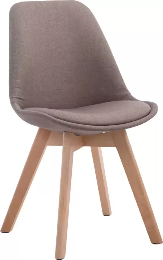 Clp Borneo V2 Set van 4 eetkamerstoelen Stof taupe natura (eik)