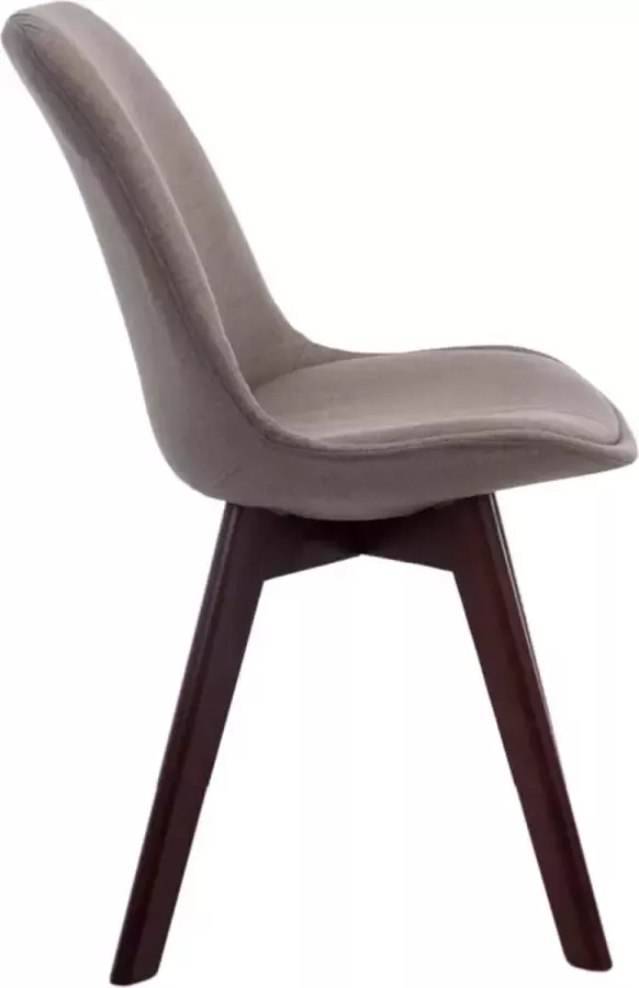 Clp Borneo V2 Set van 4 eetkamerstoelen Stof taupe walnoot