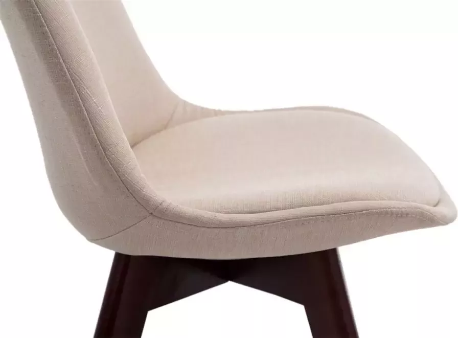 Clp Borneo V2 Set van 4 eetkamerstoelen Stof taupe wit (eik)
