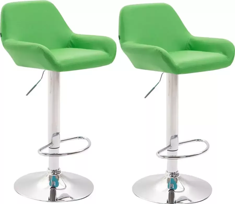 Clp Braga Set van 2 barkrukken Kunstleer groen chroom