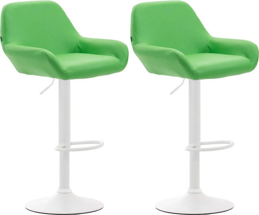 CLP Braga Set van 2 barkrukken Kunstleer groen wit