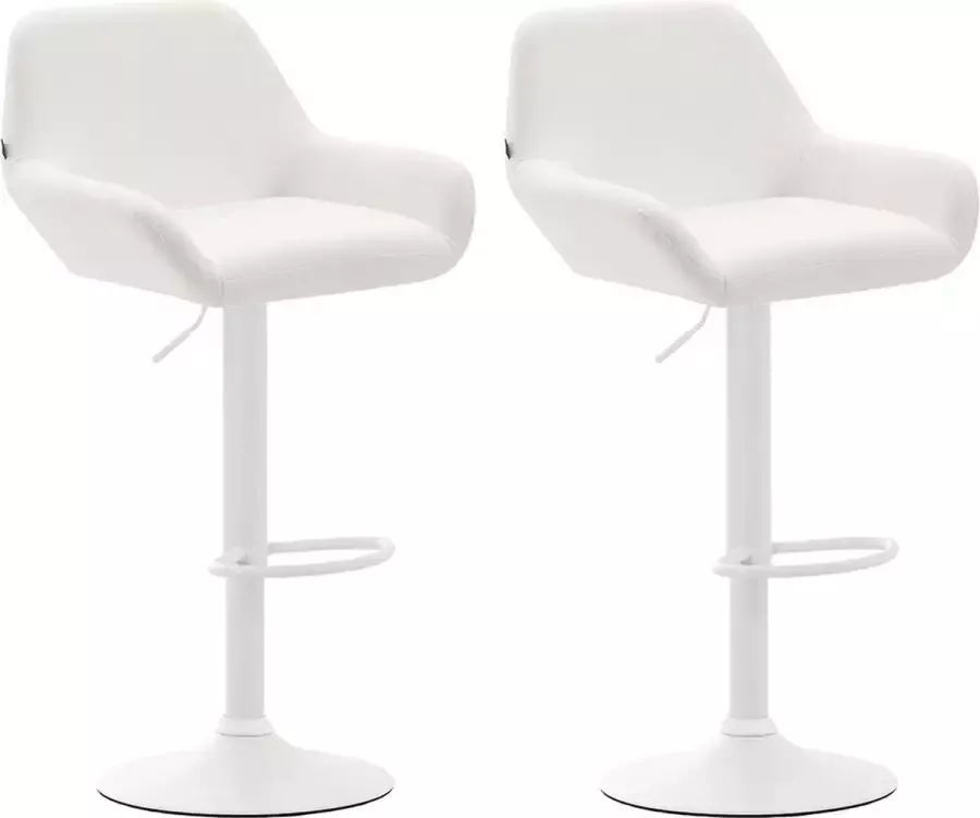 CLP Set van 2 barkrukken Braga Wit Frame Kunstleer