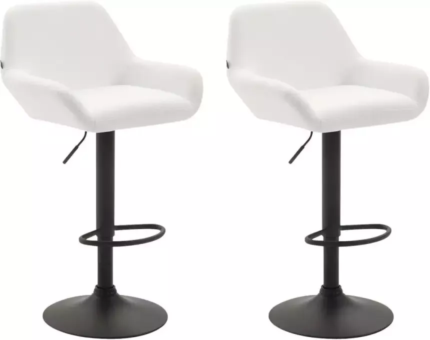 CLP Set van 2 barkrukken Braga Zwart Frame Kunstleer