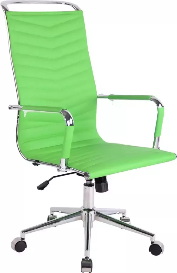 Clp Bureaustoel Bureaustoelen voor volwassenen Hoge rugleuning In hoogte verstelbaar Kunstleer Groen 57x65x120 cm