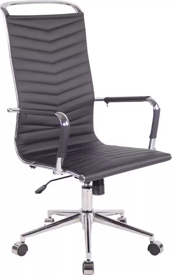 Clp Bureaustoel Bureaustoelen voor volwassenen Hoge rugleuning In hoogte verstelbaar Kunstleer Zwart 57x65x120 cm