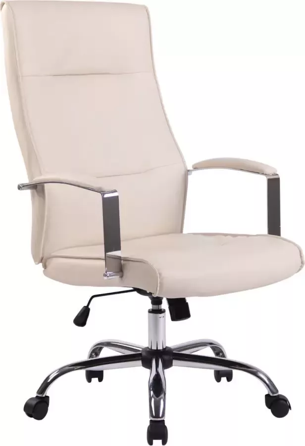 Clp Bureaustoel Ergonomische bureaustoel Design In hoogte verstelbaar Kunstleer Crème 63x72x124 cm