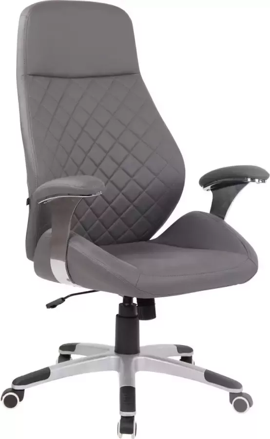 Clp Bureaustoel Ergonomische bureaustoel Design In hoogte verstelbaar Kunstleer Grijs 61x49x126 cm