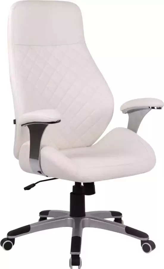 Clp Bureaustoel Ergonomische bureaustoel Design In hoogte verstelbaar Kunstleer Wit 61x49x126 cm
