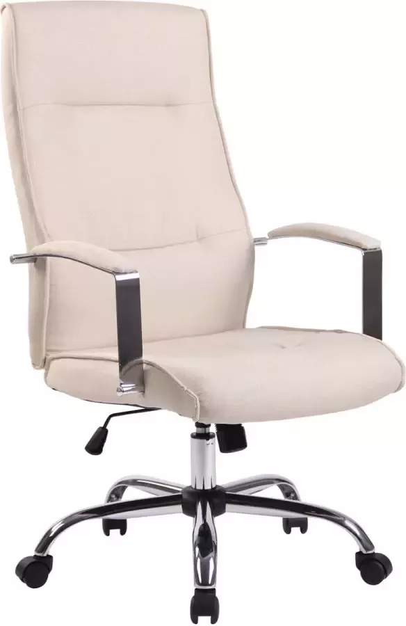 Clp Bureaustoel Ergonomische bureaustoel Design In hoogte verstelbaar Stof Crème 63x72x124 cm