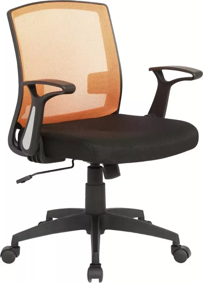 Clp Bureaustoel Kantoorstoel Mobiel Verstelbare armleuning Microvezel Oranje zwart 62x52x97 cm