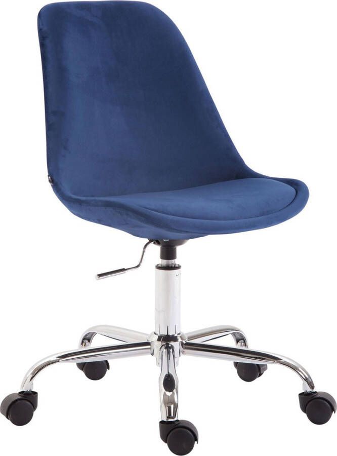 Clp Bureaustoel Stoel Scandinavisch design In hoogte verstelbaar Fluweel Blauw 48x54x91 cm